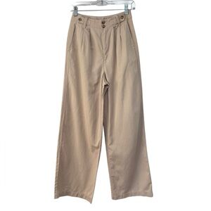 Madewell The Harlow Wide-Leg Pant in Light Khaki - Size 00
